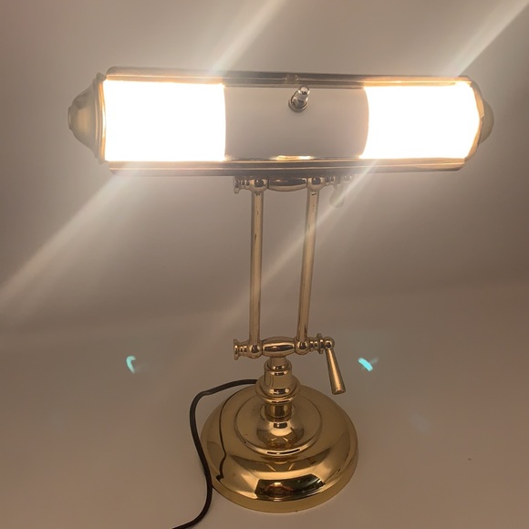 13” gold color bankers vintage desk lamp WORKS! 🚩OVER 5 POUNDS!🚩 - Picture 14 of 16